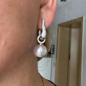 Pearl Elegance Silver Crystal Earrings